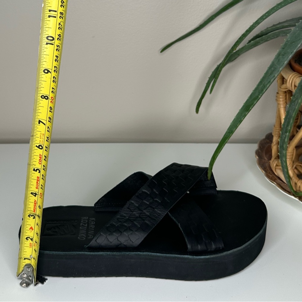 Vans Karina Rozunko Strap Mega Platform Sandal Black Woven Leather Woman 10 New - Picture 10 of 13